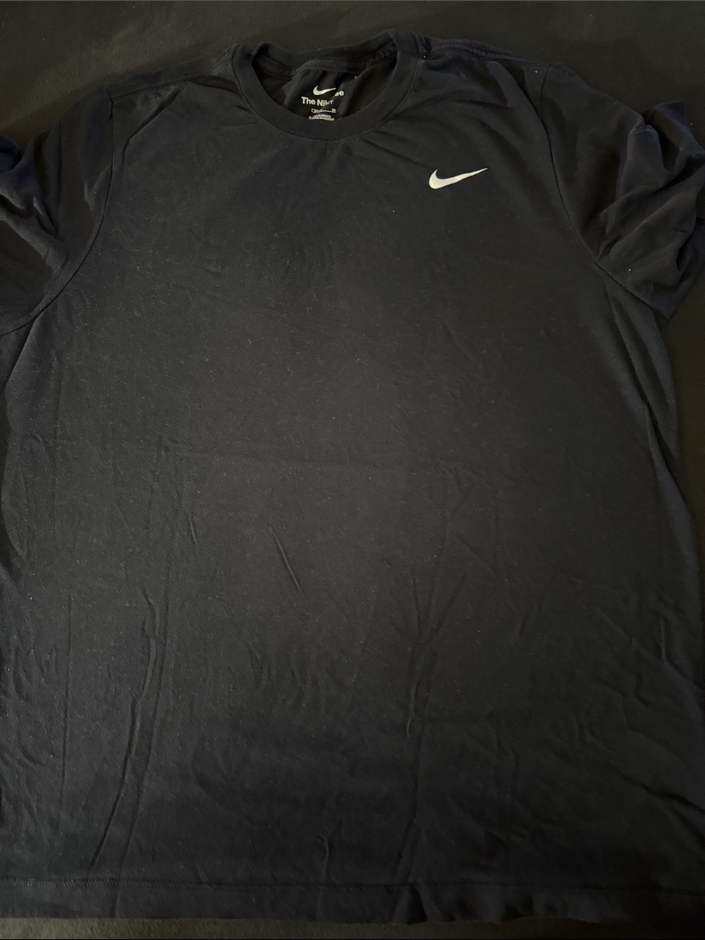 Nike Black Short Sleeve Dri-FIT Crew Tee with White Swoosh